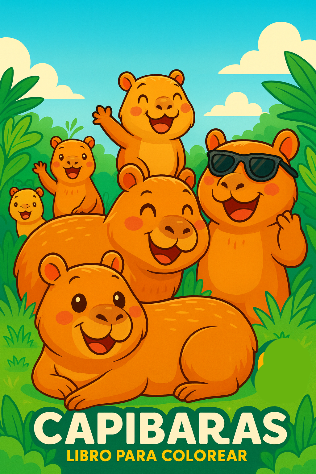 Capibaras - libro para colorear